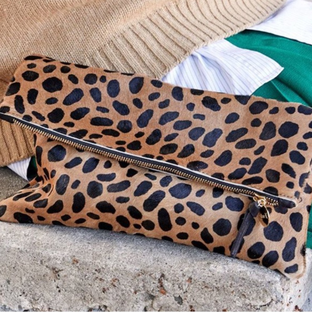 Clare V Animal Print Pouch